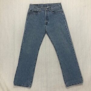Levi's 501 Jeans Men's W32 L30 Button‎ Fly Light Wash Denim Straight Leg Pants